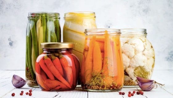 photo of jars of 5 types of vegetables